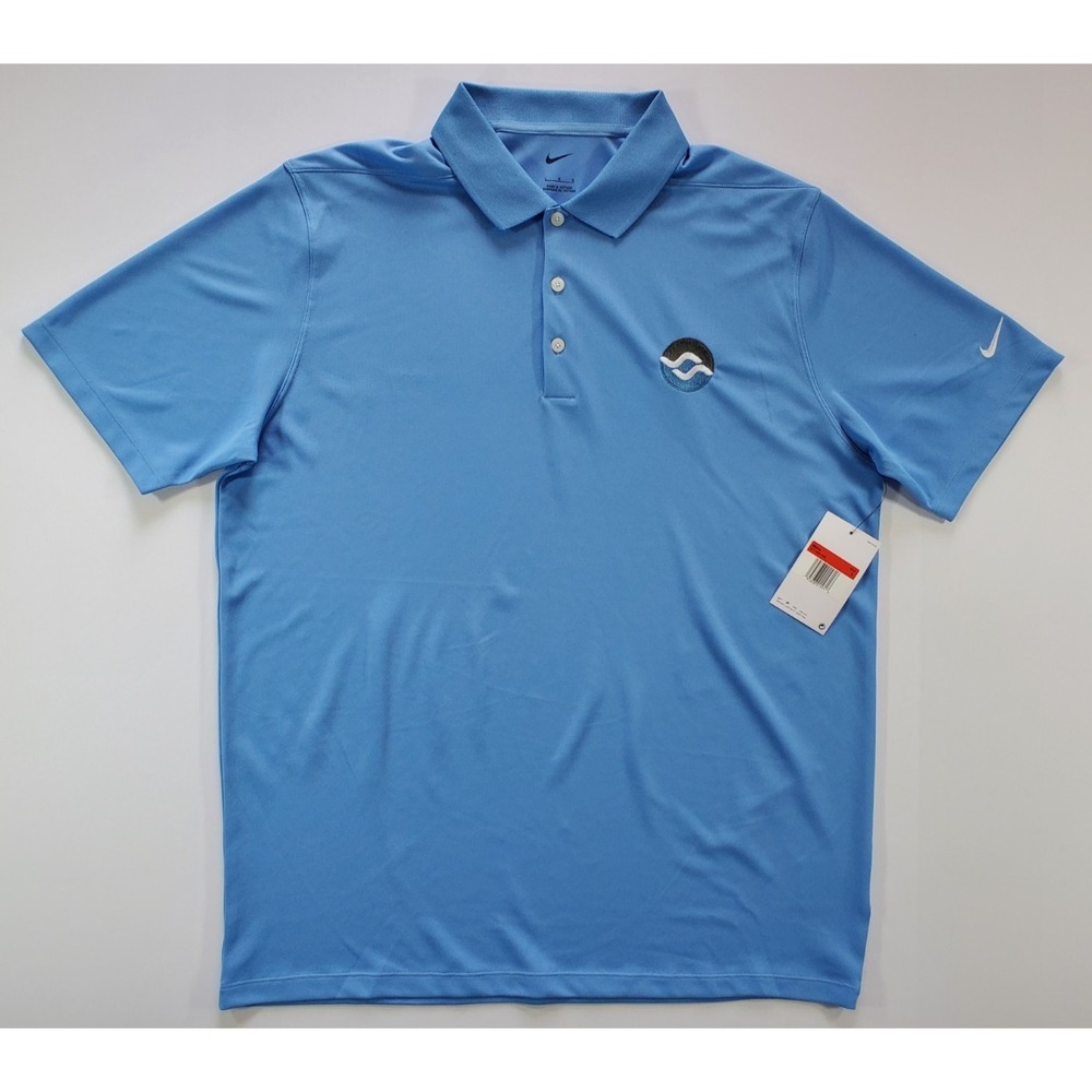 Nike Golf Polo Shirt Men L Blue Short Sleeve Dri-Fit Performance NWT